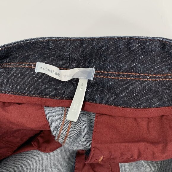 Classiques Entier trouser jeans denim dark wash blue flared leg women 8 - Picture 4 of 4